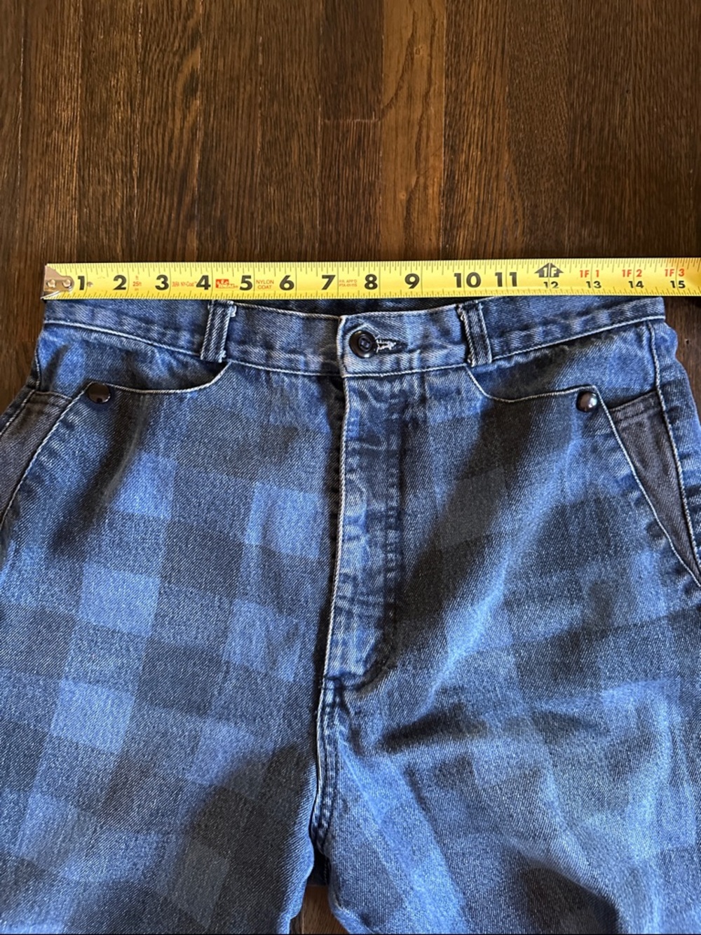 Vintage Women's High-Rise Blue Plaid Jeans Waist 29” - Picture 7 of 7